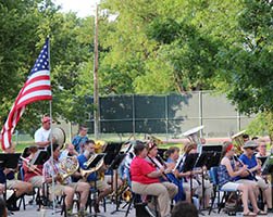 Community band performing in the park.