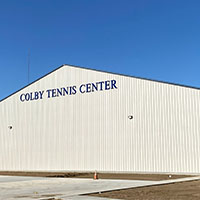 Front of the Colby Tennis Center