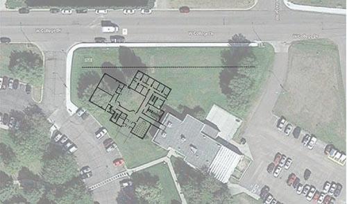 Overhead view of the future ag building