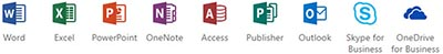 Microsoft Office Suite icons