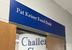 Sign Above the Pat Keiser Food Pantry