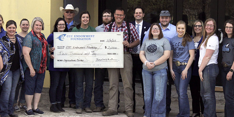 Check presentation on the building site of the new ag building.